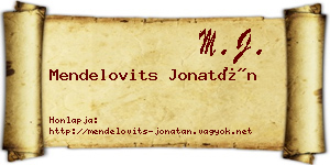 Mendelovits Jonatán névjegykártya